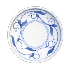 砥部焼・千山窯・4寸小皿（三つ紋唐草）【和食器通販e-tobeyaki