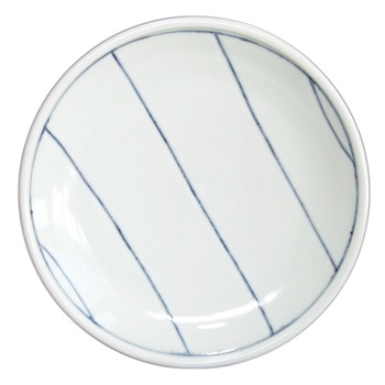 砥部焼・梅乃瀬窯・8寸丸皿（線文）【和食器通販e-tobeyaki.com】