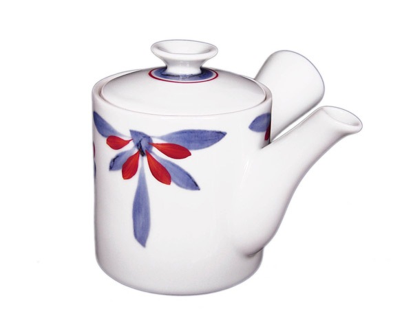 砥部焼・梅山窯・切立急須(ゴス朱菊)【和食器通販e-tobeyaki.com】