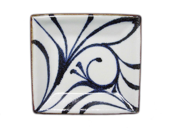 砥部焼「9寸長角布目皿（一つ唐草）」1枚【 送料確認用出品 】