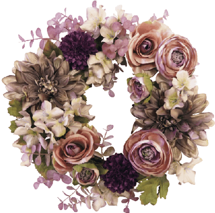 アーティフィシャルフラワー リースM 色：ホワイト | その他,花・植物