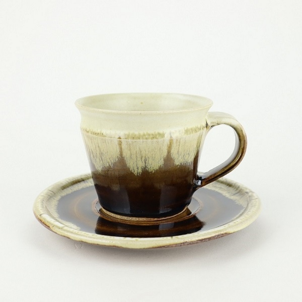 益子焼 大塚雅淑 デミタスカップ＆ソーサー 青 2組 | とちぎの工芸