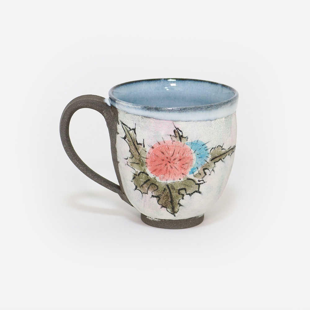 彩泥マグカップ（アザミ）