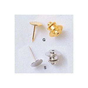 ビーズ　リング・ブローチ金具　貼付タックピン ゴールド/シルバー