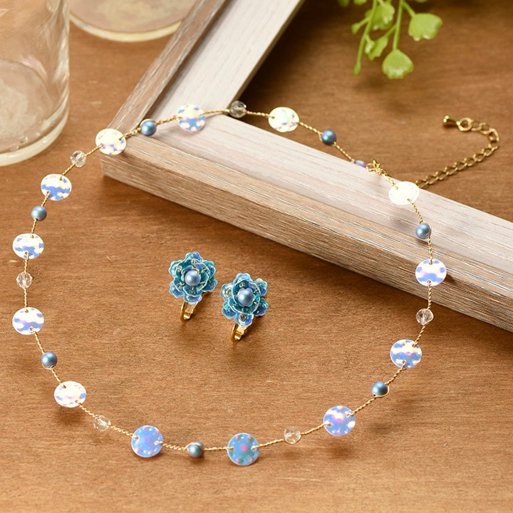【お買い得品】フラワースパンコール アクセサリーキット ライトブルー BV00137