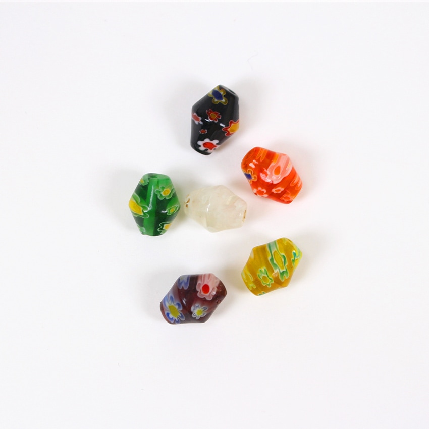 ミルフィオリガラス18 変形 ミックス 約10×12mm 6ヶ入り