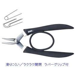 ビーズ　工具類　便利用具　ステンレスヤットコ ピン曲げ(ラバーグリップ)