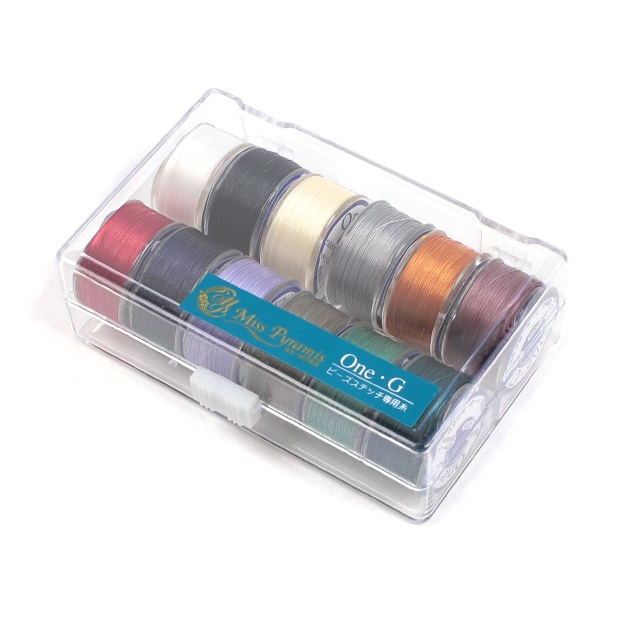 ビーズ　糸・コード　ビーズステッチ糸 One-G 12色セット PT-1002