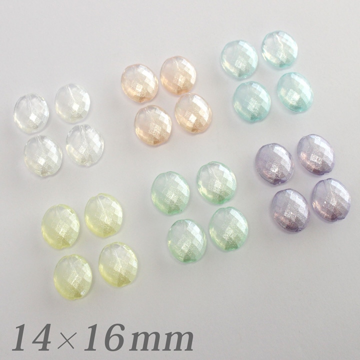 【お買い得品】ジュエルビーズ楕円14×16mm 4個入り