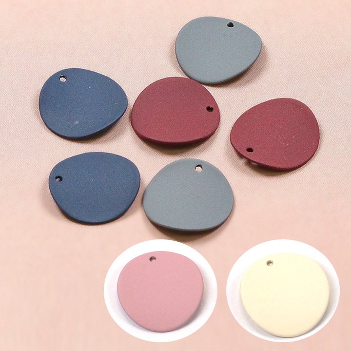 【お買い得品】【新色追加】 メタルカラーコートパーツ 丸プレート 波線 小 1穴15mm