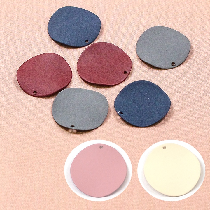 【お買い得品】【新色追加】 メタルカラーコートパーツ 丸プレート 波線 大 1穴 20mm