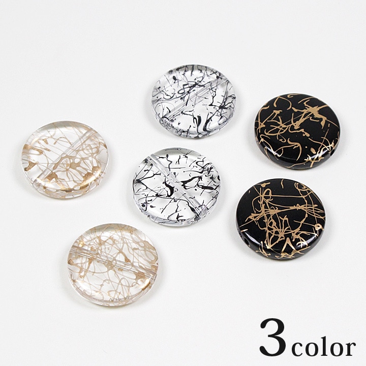 【お買い得品】アクリル唐草ビーズ コイン型 25mm 2個