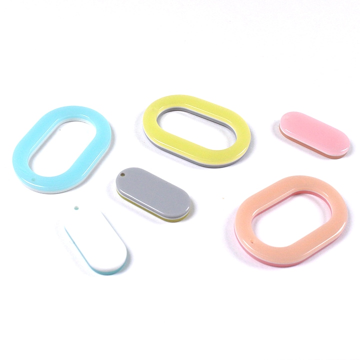 【お買い得品】ポリパーツ 両面 楕円 1穴 1セット