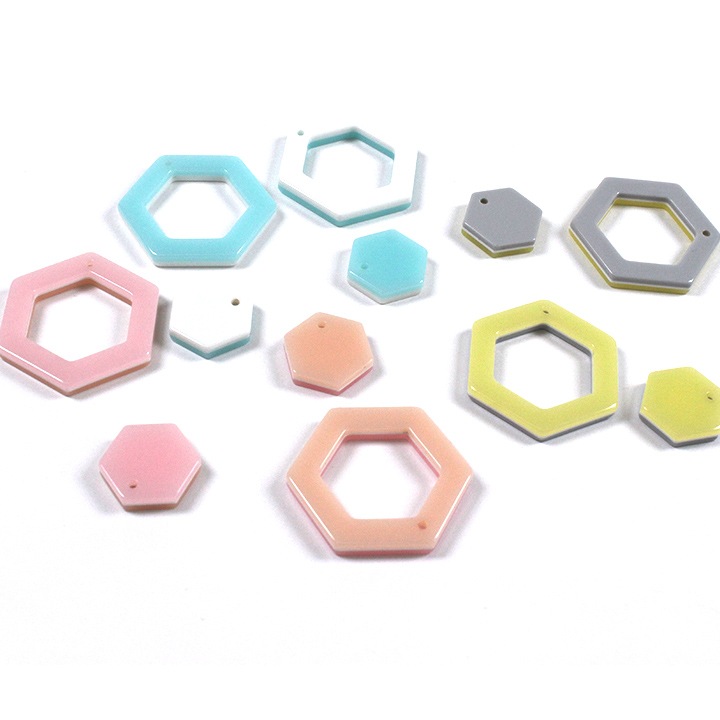 【お買い得品】ポリパーツ 両面 六角 1穴 2セット