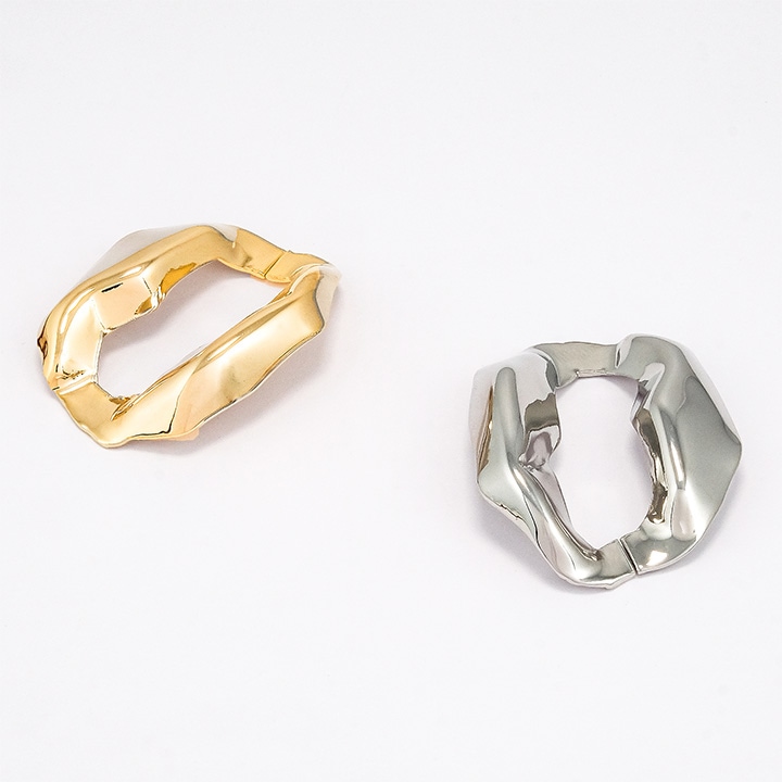 【お買い得品】ツールフリーメタル 変形喜平フープ 約40×31mm 1ケ