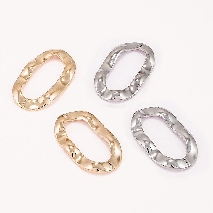 【お買い得品】ツールフリーメタル 変形フープ 約28×16mm 2ヶ