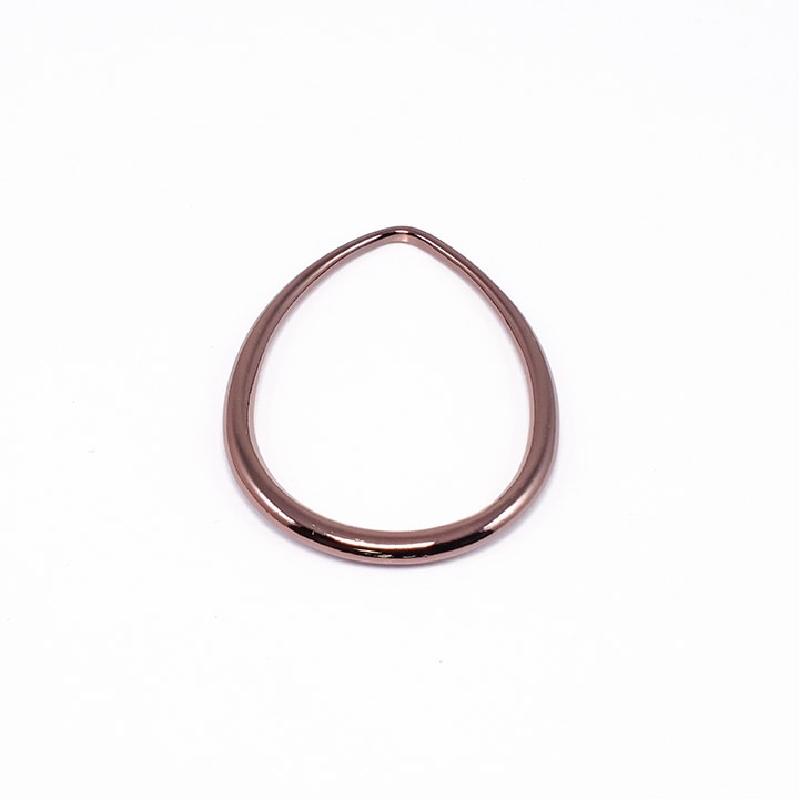 【お買い得品】チョコカラー メタル雫 フープ 約40×30mm ブラウン 1ヶ
