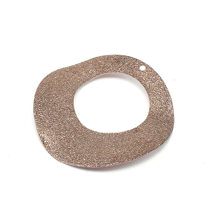 【お買い得品】チョコカラー メタル丸 くりぬき サンディング 1穴約35mm ブラウン 1ケ