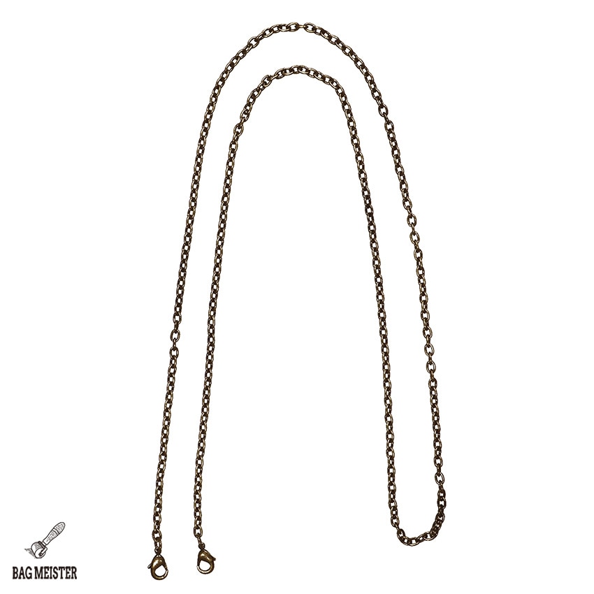 バッグマイスター チェーンストラップ 小豆チェーン アンティックゴールド 120cm 両ナスカン付き