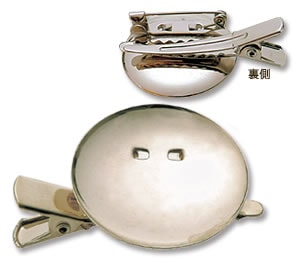 ビーズ　アクセサリー金具　リング・ブローチ金具　クリップ付きブローチピン シルバー(フタ無)