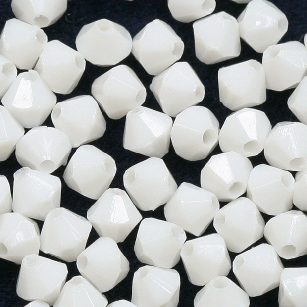 ビーズ　アクリルビーズ　ソロバン型　ホワイト 3mm 4mm