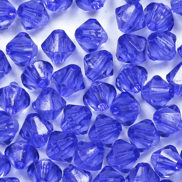 ビーズ　アクリルビーズ　ソロバン型　サファイア 3mm 4mm