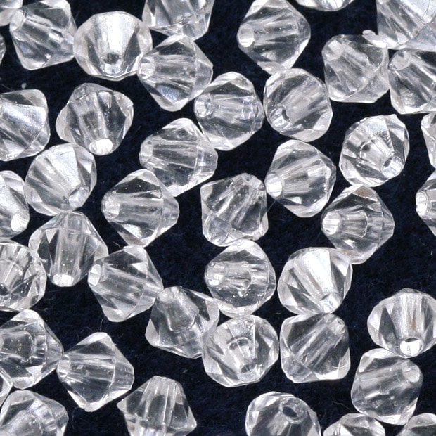 ビーズ　アクリルビーズ　ソロバン型　クリスタル 3mm 4mm