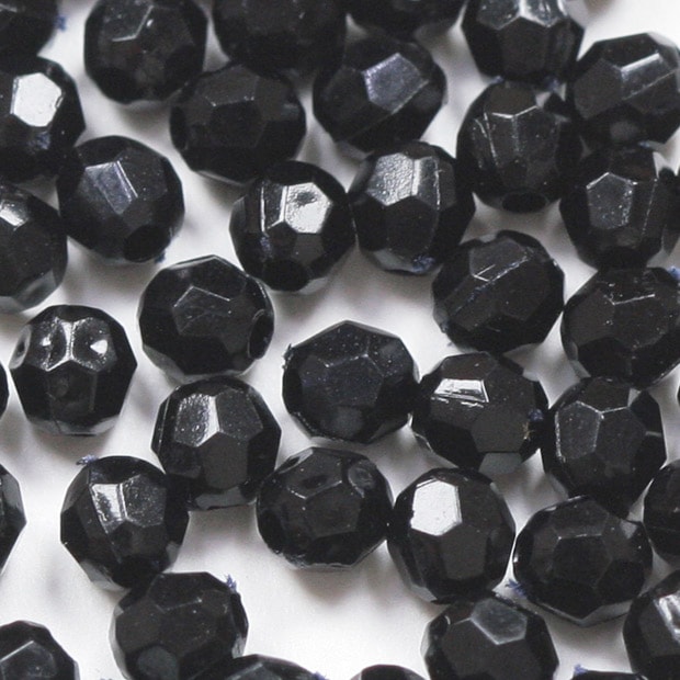 ビーズ　アクリルビーズ　タワラ型　ジェット 3mm 4mm