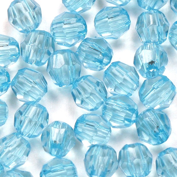 ビーズ　アクリルビーズ　タワラ型　アクアマリンM 3mm 4mm