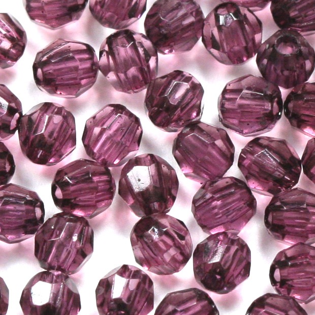 ビーズ　アクリルビーズ　タワラ型　アメジスト　3mm 4mm