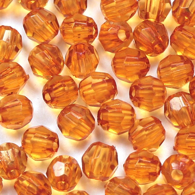 ビーズ　アクリルビーズ　タワラ型　トパーズ 3mm 4mm