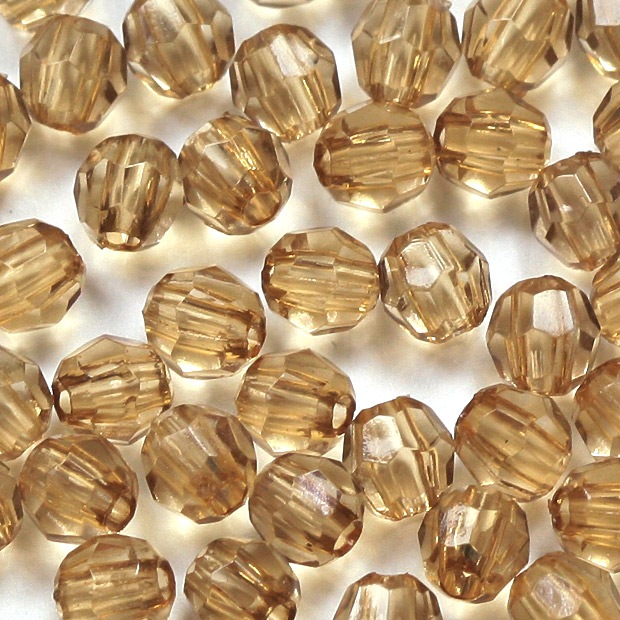 ビーズ　アクリルビーズ　タワラ型　LCトパーズ 3mm 4mm