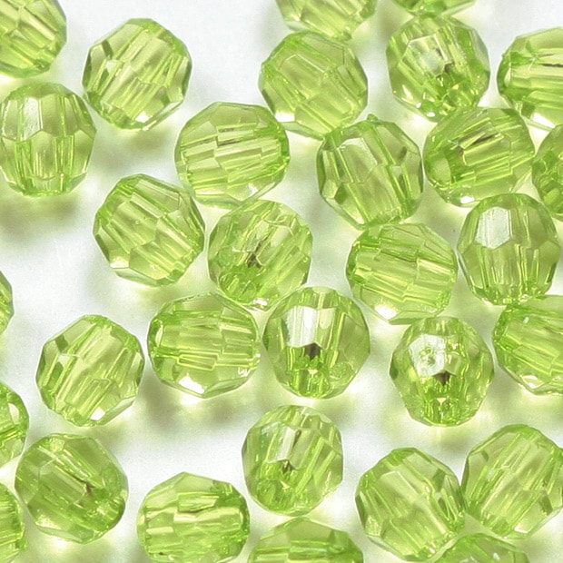 ビーズ　アクリルビーズ　タワラ型　ペリドット 3mm 4mm