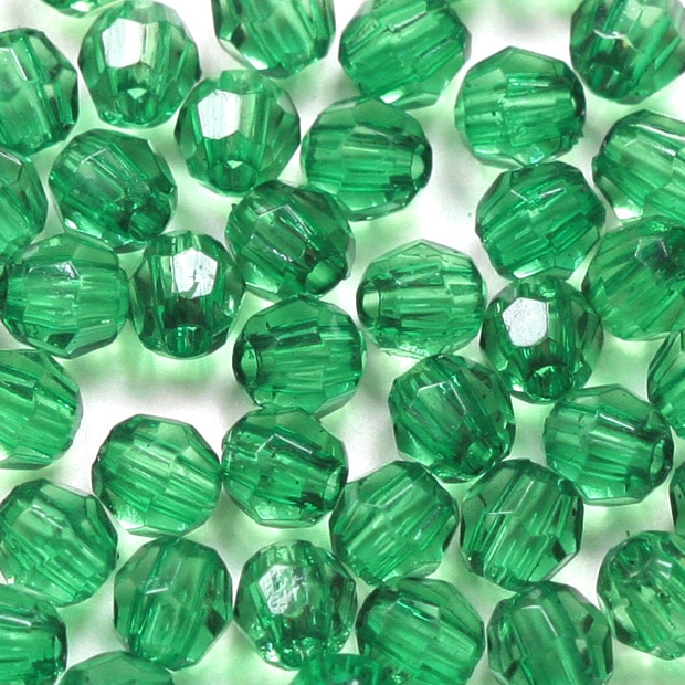 ビーズ　アクリルビーズ　タワラ型　エメラルド 3mm 4mm