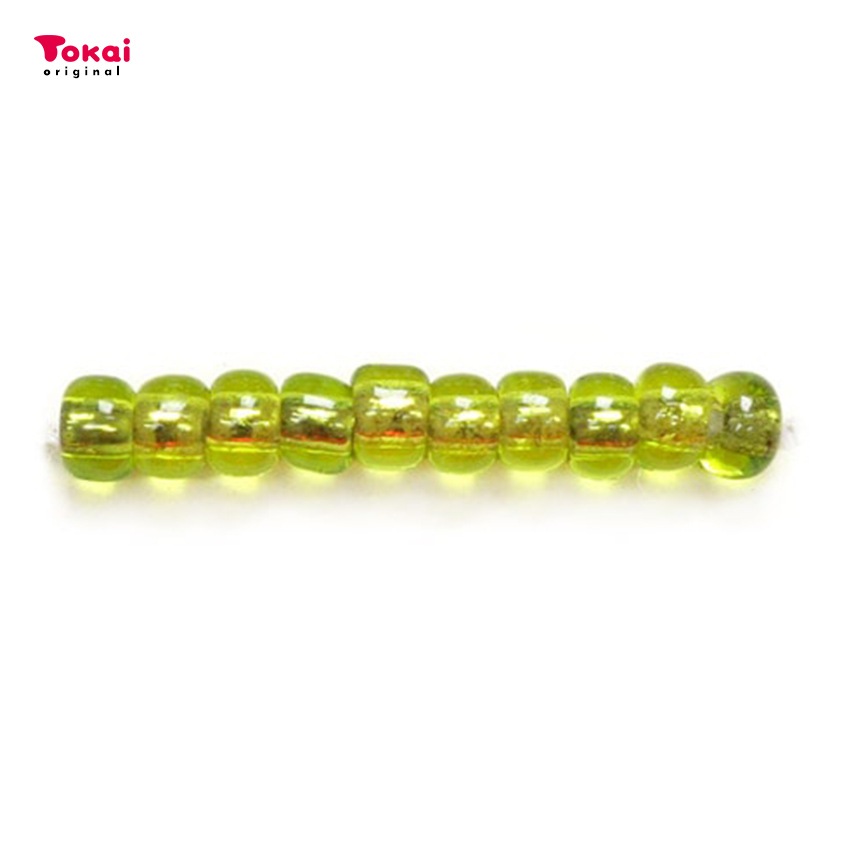 マミーの四季 グラスビーズ 丸大 7g 銀メッキ/24黄緑