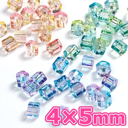 ヴィトライユビーズ　ガラス 4×5mm 15個 
