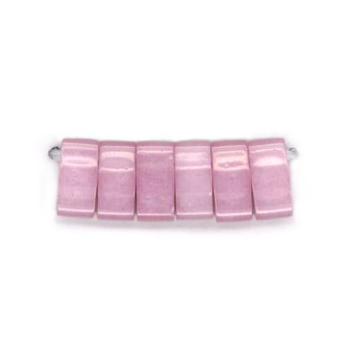 ビーズ　グラスビーズ　ティラビーズ　ハーフティラビーズ　HTL599 ギョク、ツヤ有り、焼付けラスター/ラベンダー