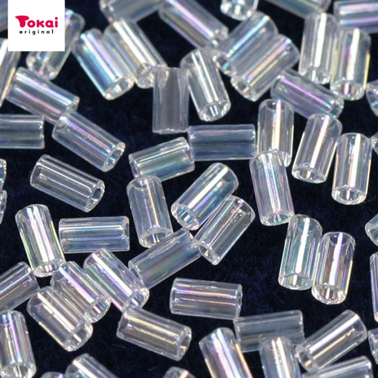 マミーの四季 グラスビーズ 竹&ツイスト&六角 一分竹 スキオーロラ col.161クリア