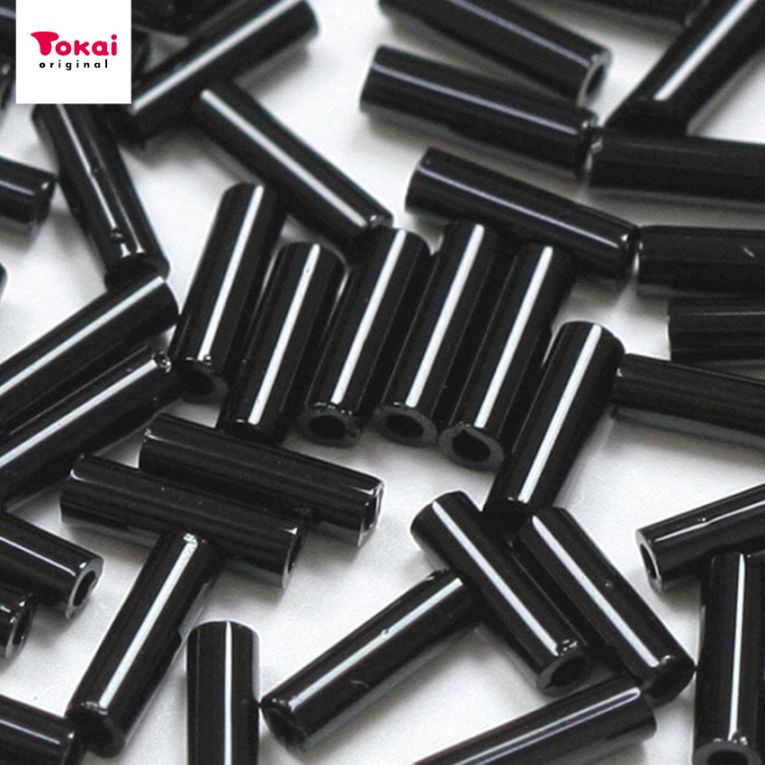 マミーの四季 グラスビーズ 竹&ツイスト&六角 二分竹 ぎょく col.49黒