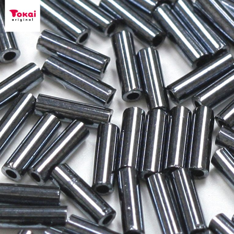 マミーの四季 グラスビーズ 竹&ツイスト&六角 二分竹 玉虫 col.81ガンメタ