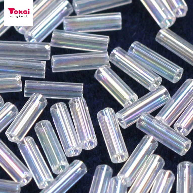 マミーの四季 グラスビーズ 竹&ツイスト&六角 二分竹 スキオーロラ col.161クリア