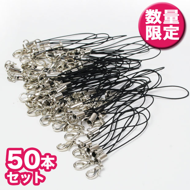 お楽しみ袋　カニカン付ストラップ 50本 黒