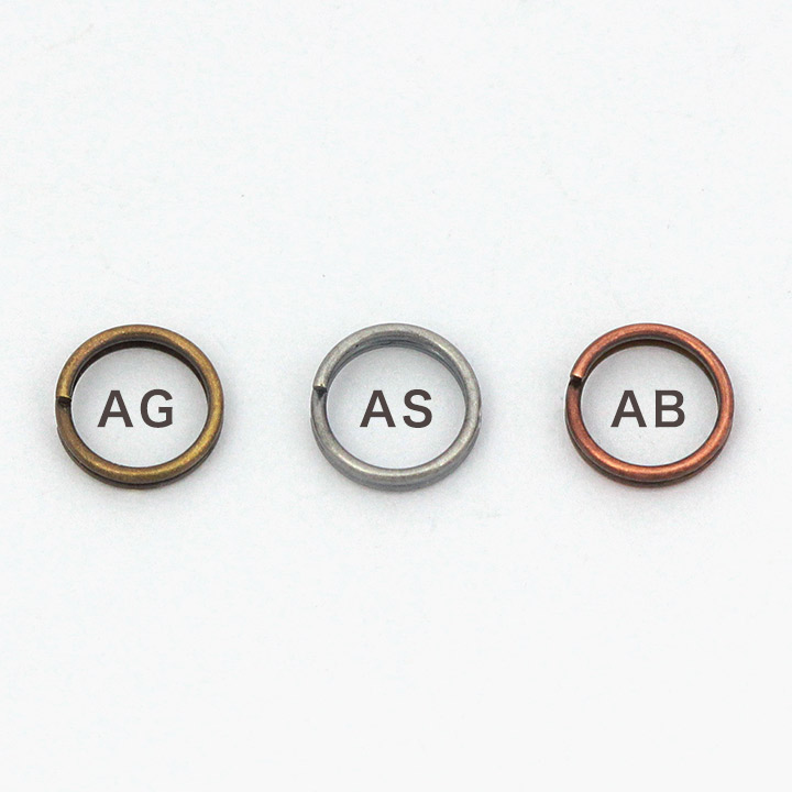ビーズ　アクセサリー金具　二重リング 6mm AG AS AB 10ヶ