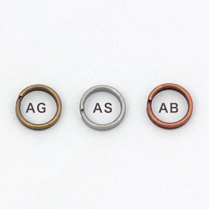 ビーズ　アクセサリー金具　二重リング 8mm AG AS AB 10ヶ