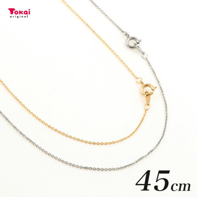 CraftCafe　小判ネックレス　1mm　45cm　ゴールド/シルバー
