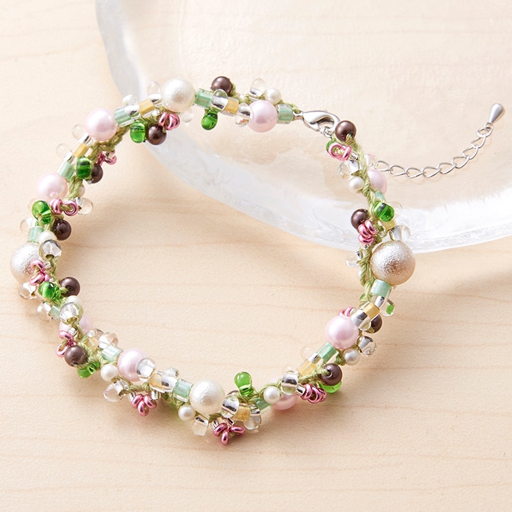 ビーズキット DEMIビーズでつくるアクセサリー お花のブレスレット TL-D-2