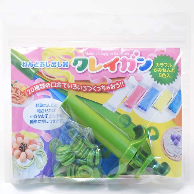 ねんどおし出し器 クレイガンセット カラフルかみねんど5色付