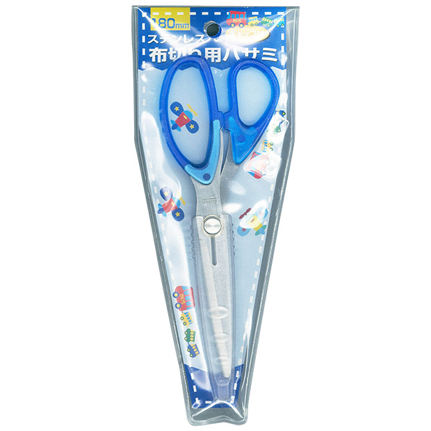 ダリヤ スケルトン布切り用ハサミ ブルー 18cm キャップ付き 