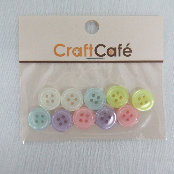 CraftCafe パステルカラーボタン アソートMBX1019 11.5mm×10個入り
