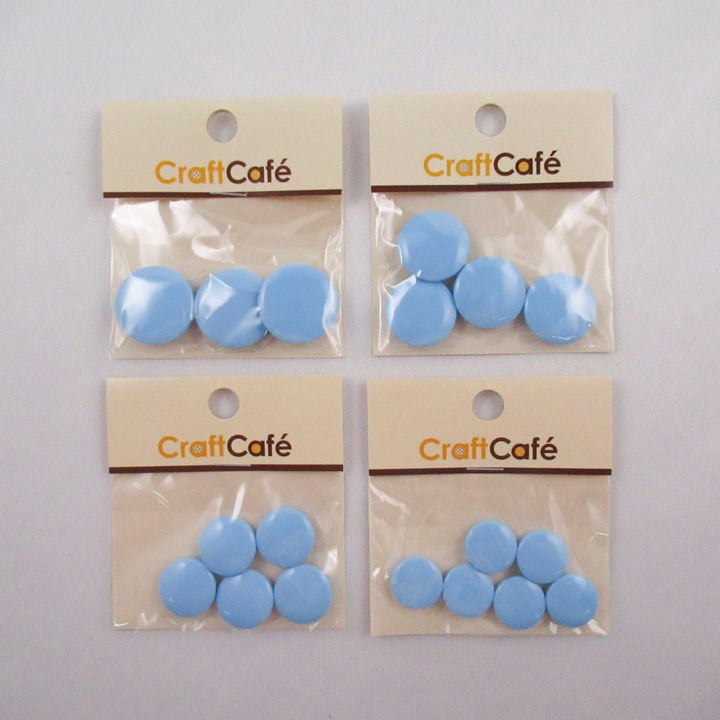 【お買い得品】カードボタン 水色 裏穴